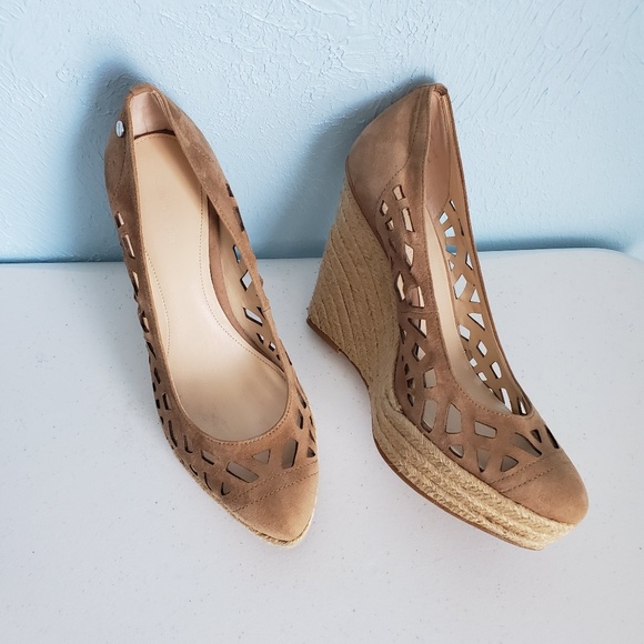 Calvin Klein Shoes - Calvin Klein laser-cut suede basket weave wedges